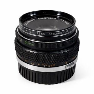 Olympus OM-System F.Zuiko Auto-S50mm f1.8 Lens with Vivitar 49mm Skylight Filter